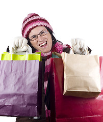 Image showing christmas shopping woman