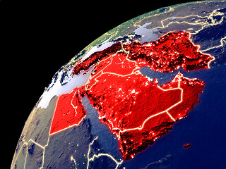 Image showing Satellite view of Middle East on Earth