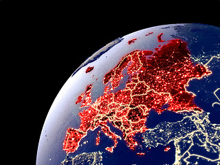 Image showing Satellite view of Europe on Earth