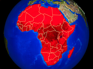 Image showing Africa on Earth with borders