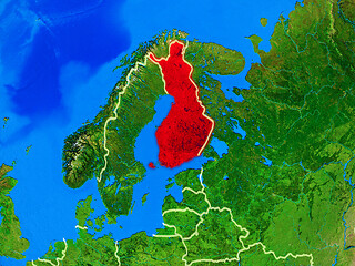 Image showing Finland on Earth with borders