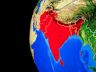 Image showing SAARC memeber states from space