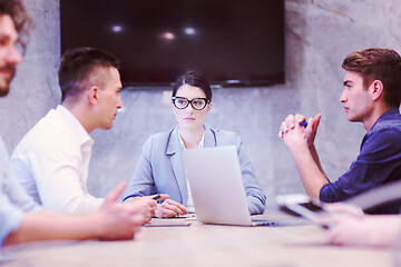 Image showing Startup Business Team At A Meeting at modern office building