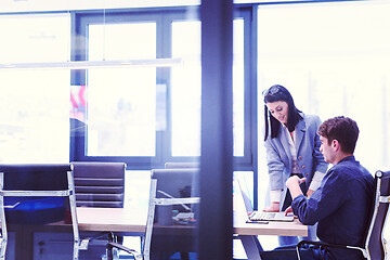 Image showing Business People Working With laptop in office