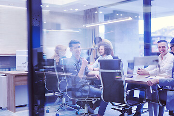 Image showing Startup Business Team At A Meeting at modern office building