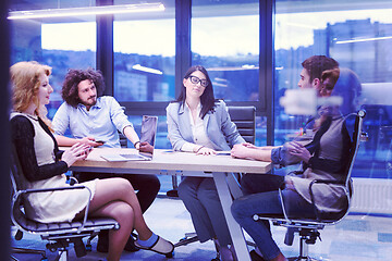 Image showing Startup Business Team At A Meeting at modern office building