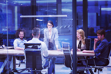 Image showing Startup Business Team At A Meeting at modern office building