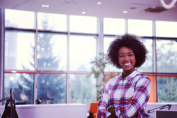 Image showing Portrait of a young black  casual business woman