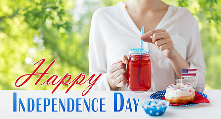 Image showing woman celebrating american independence day