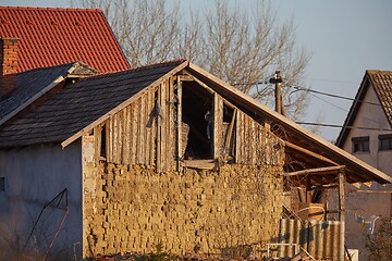 Image showing Abandoned house roof and attic