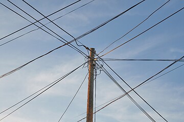 Image showing Electric line post