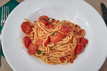 Image showing Spaghetti dish at a restaurant