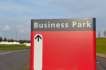 Image showing Business park signboard with blank space