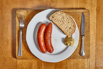 Image showing Simple sausages dinner