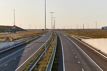 Image showing Empty highway no traffic seen from an overpass