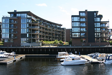 Image showing Apartment building by the sea
