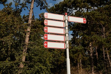 Image showing Direction signs in a park