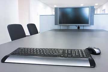 Image showing Flat screen in a board room