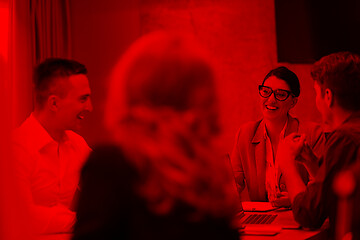 Image showing Startup Business Team At A Meeting at modern office building