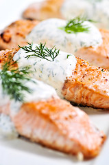 Image showing Cooked salmon