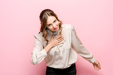 Image showing Young Businesswoman Bowing