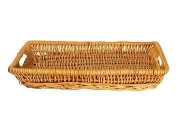 Image showing Wicker basket on white