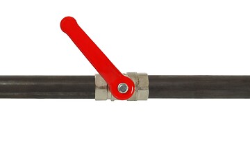 Image showing Pipe with half open valve