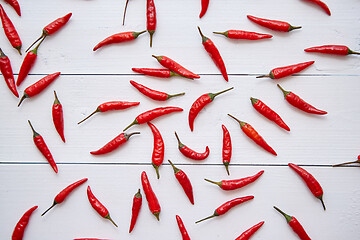 Image showing Red hot little chili peppers pattern isolated on white