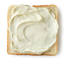 Image showing toasted bread with cream cheese