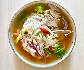 Image showing bowl of vietnamese soup