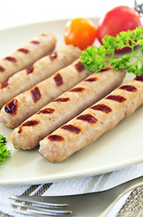 Image showing Breakfast sausages