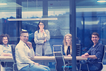 Image showing Startup Business Team At A Meeting at modern office building