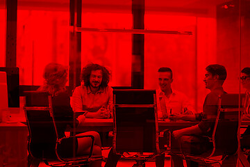 Image showing Startup Business Team At A Meeting at modern office building