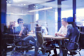 Image showing Startup Business Team At A Meeting at modern office building