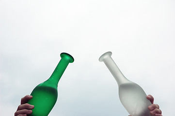 Image showing Two Glass Bottles