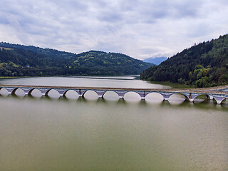 Image showing Panorama of a viaduct and river