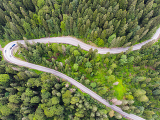 Image showing Highway road in green forest