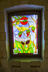 Image showing Stained glass window, grapewine art