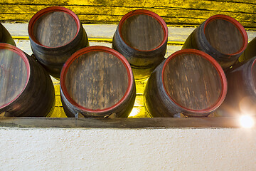 Image showing Winery cellar storage area