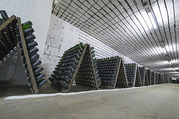 Image showing Sparkling wine fermenting in winery