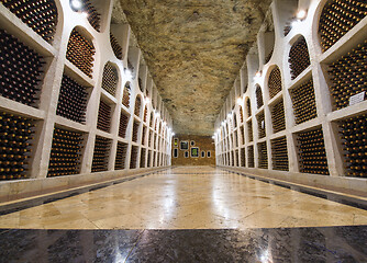 Image showing Wine bottles storage hall