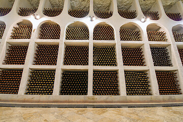 Image showing Winery cellars, wine storage