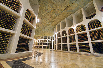 Image showing Storage hall for wine bottles