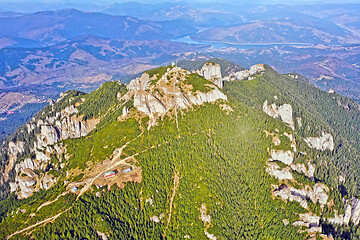 Image showing Summer mountain landscape, drone view