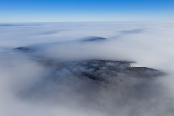 Image showing Foggy forest and sea of clouds