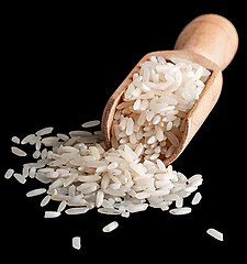 Image showing White rice in scoop front view