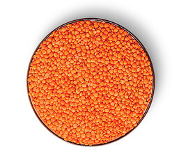 Image showing Lentils in bowl top view