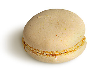 Image showing One yellow macaroon angled view