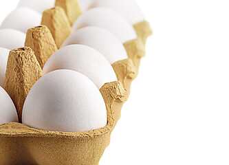 Image showing Eggs in a tray perspective