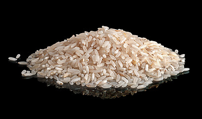 Image showing Pile white rice with reflection